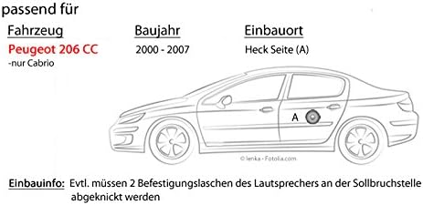 Lautsprecher Boxen Einbauset passend mit Kenwood KFC-S1056-10cm Koax Auto Einbauzubehör - für Peugeo