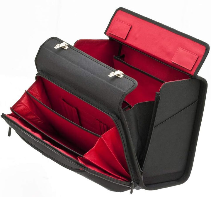 Pilotenkoffer Trolley Aktenkoffer mit Rollen und Laptopfach 15" Zoll Business Laptop Trolley Handgep