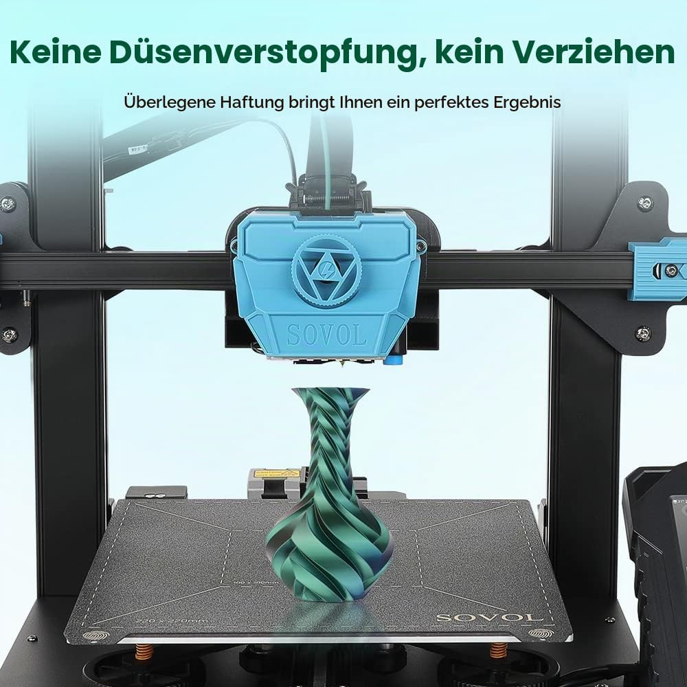 Sovol Tri Color Silk PLA Filament 1.75mm, 3D Drucker Silk Filament 1kg (2.2LBS), Seiden Bronze/Lila/