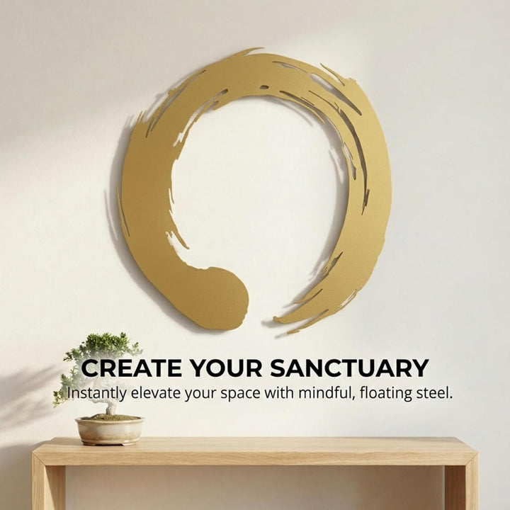 Colorfull Worlds Enso Zen Kreis Metall Wandkunst | Für Wohnzimmer | Büro | Neujahrsgeschenk | Metall