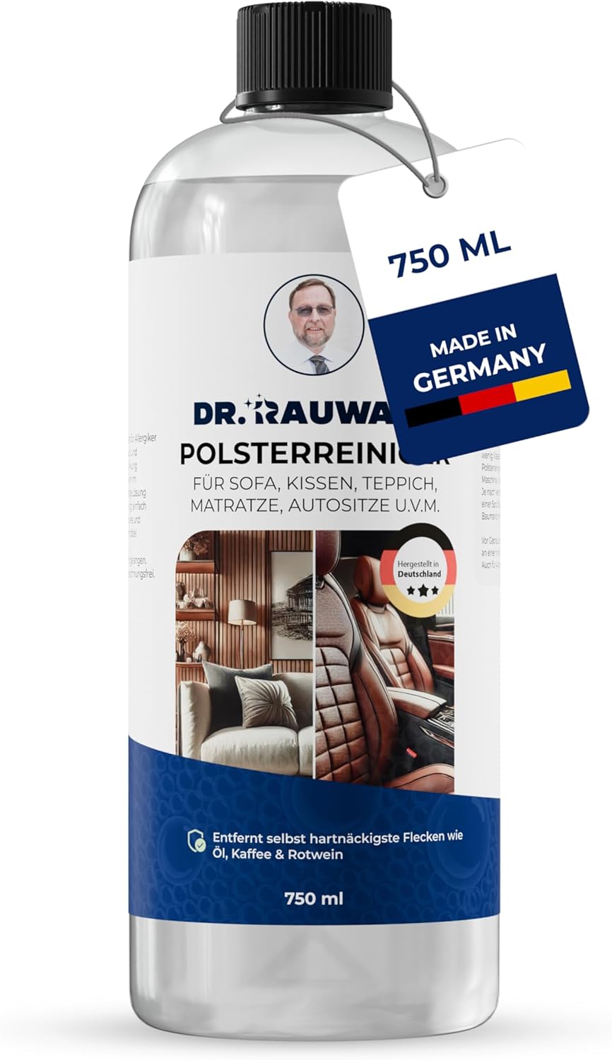 Dr. Rauwald Polsterreiniger 750ml inkl. Profi-Sprühkopf – Spezial für Wildleder, Alcantara, Sofa & A
