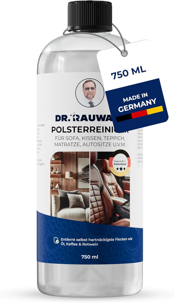 Dr. Rauwald Polsterreiniger 750ml inkl. Profi-Sprühkopf – Spezial für Wildleder, Alcantara, Sofa & A