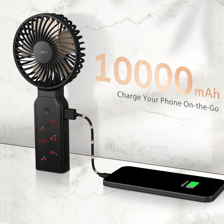 Funme Handventilator 3 in 1 Tischventilator Tragbarer Lüfter mit 53 Stunde 9000 Aufladbarer Batterie