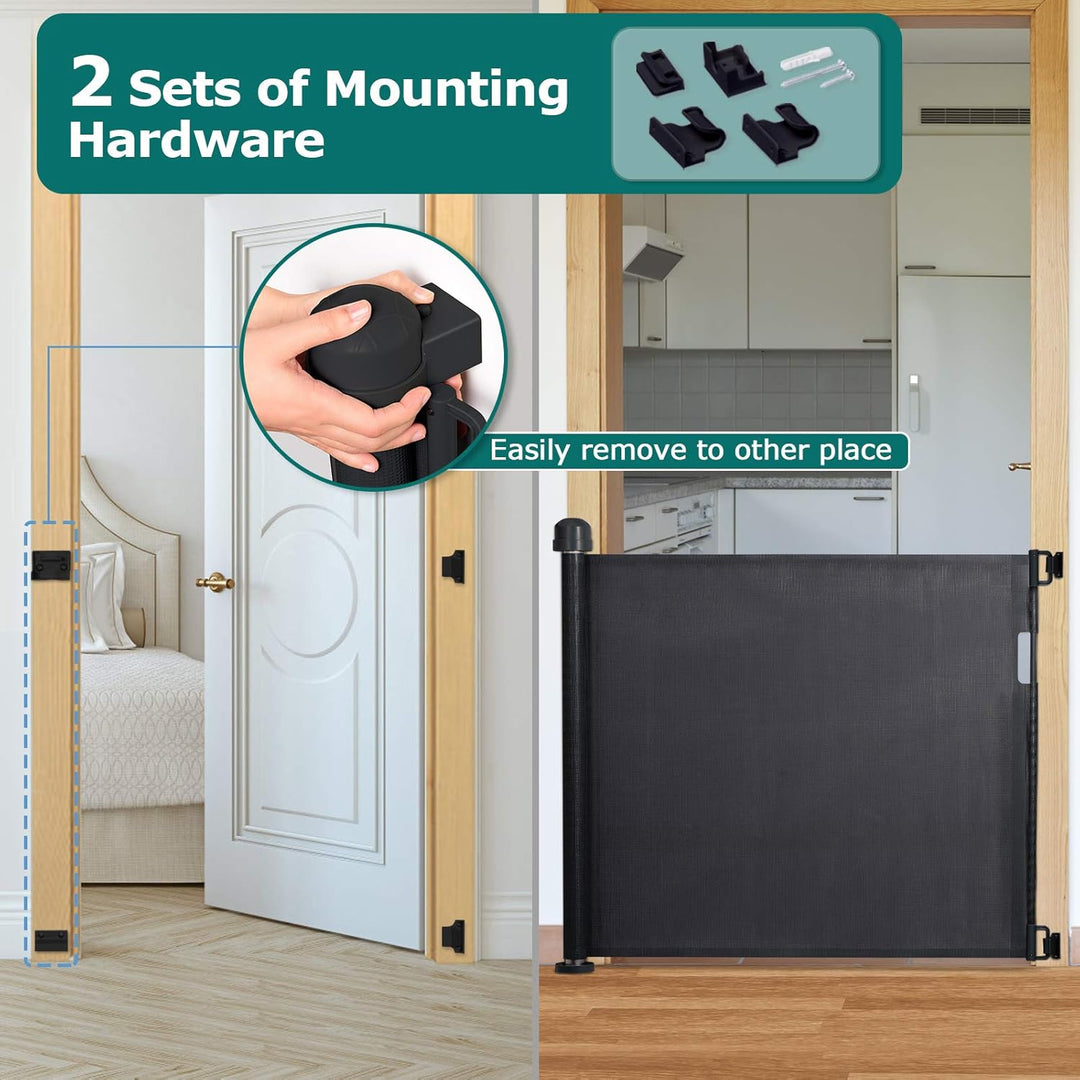 YOOFOR Treppenschutzgitter Ausziehbare für Baby und Haustier, 0-140 cm, 85 cm Hoch Baby Absperrgitte