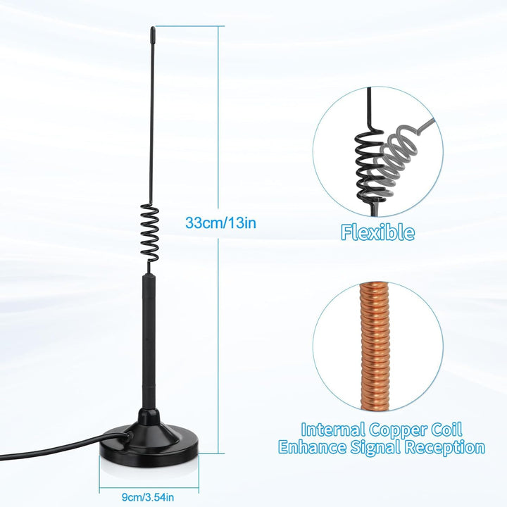 Superbat 26-28MHz Lastwagen CB Antenne | PL259 Stecker 3m RG58 Kabel | Magnet-Base | 2.5dBi, 50W | K