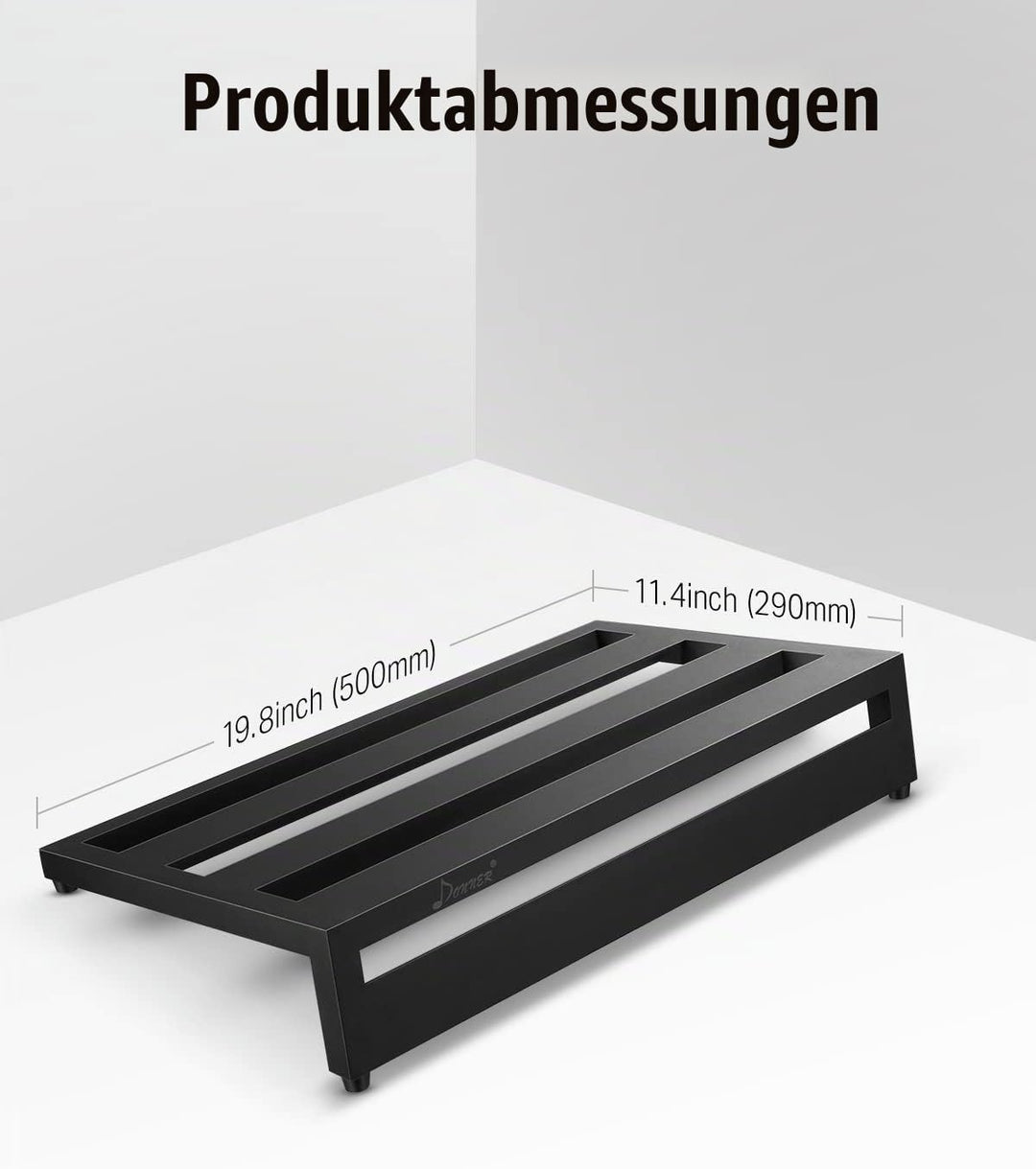 Donner Gitarre Pedal Board Case Aluminium Pedalboard mit Tasche, Gitarren Effektboard, 500 * 290 * 1