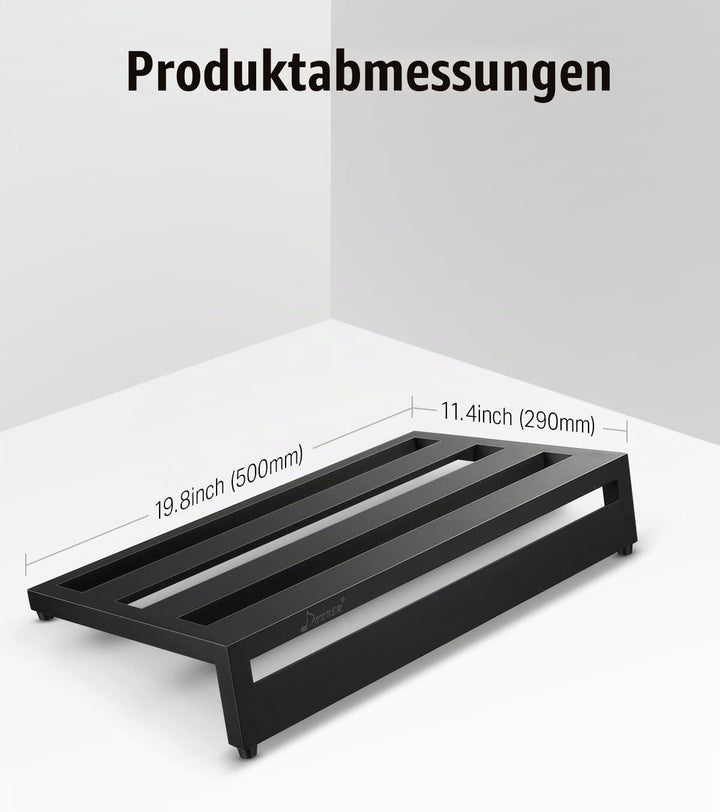 Donner Gitarre Pedal Board Case Aluminium Pedalboard mit Tasche, Gitarren Effektboard, 500 * 290 * 1