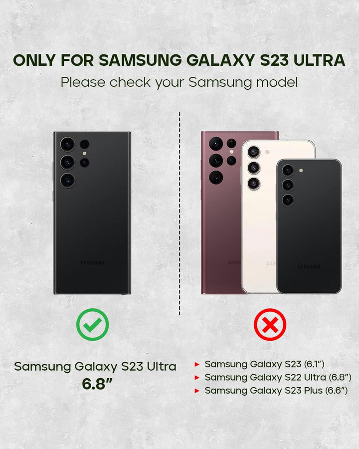 Porter Riley - Lederhülle für Samsung Galaxy S23 Ultra. Premium Echtleder Standhülle/Cover/Brieftasc