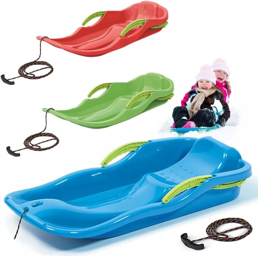 Schlitten Bob Schlitten Kinderbob Rodel Kinderschlitten mit Bremsen inkl. Zugseil Rutscher Rodelschl