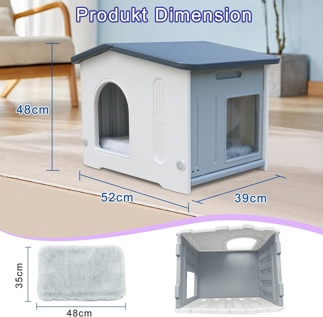 Katzenhäuser für Indoor-Katzen Kunststoff verwildert Outdoor-Katzenhaus Welpenunterkunft für kleine
