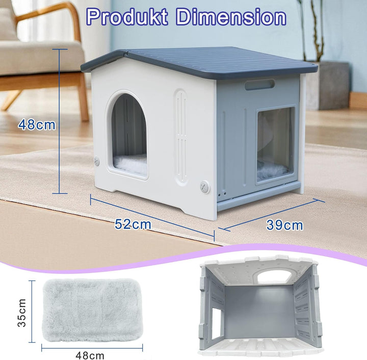 Katzenhäuser für Indoor-Katzen Kunststoff verwildert Outdoor-Katzenhaus Welpenunterkunft für kleine