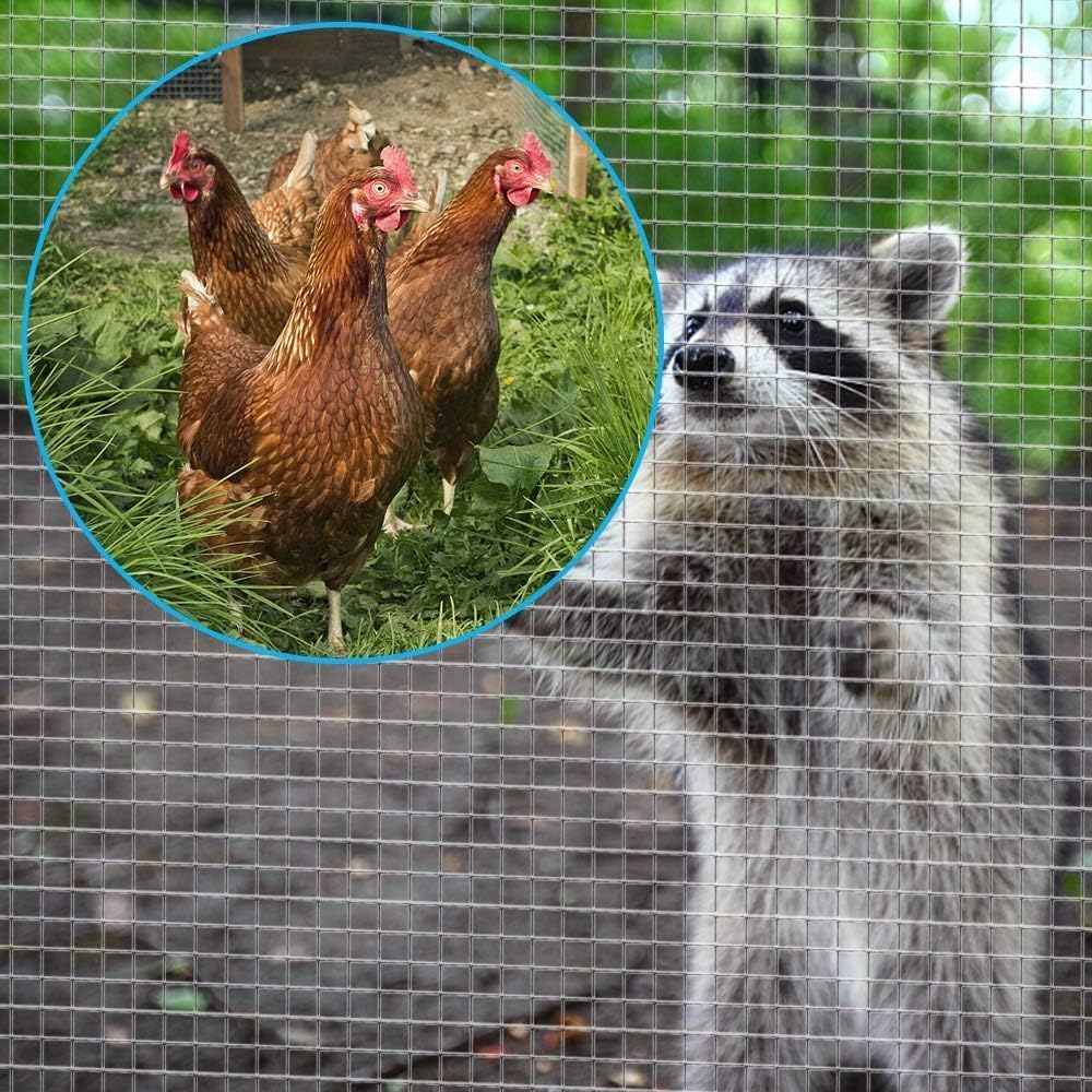 Amagabeli 1,2m x 15m Wühlmausgitter Volierendraht Hochbeet Gitter 6,3mm Feinmaschig Verzinkt & Rostf