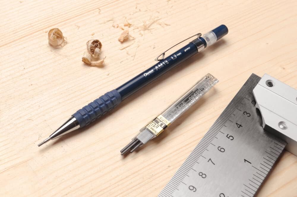 Pentel Druckbleistift Super Hi-Polymer 1,3 mm HB, Schwarz, 12 Stück 12 HB-Dichte, 12 HB-Dichte