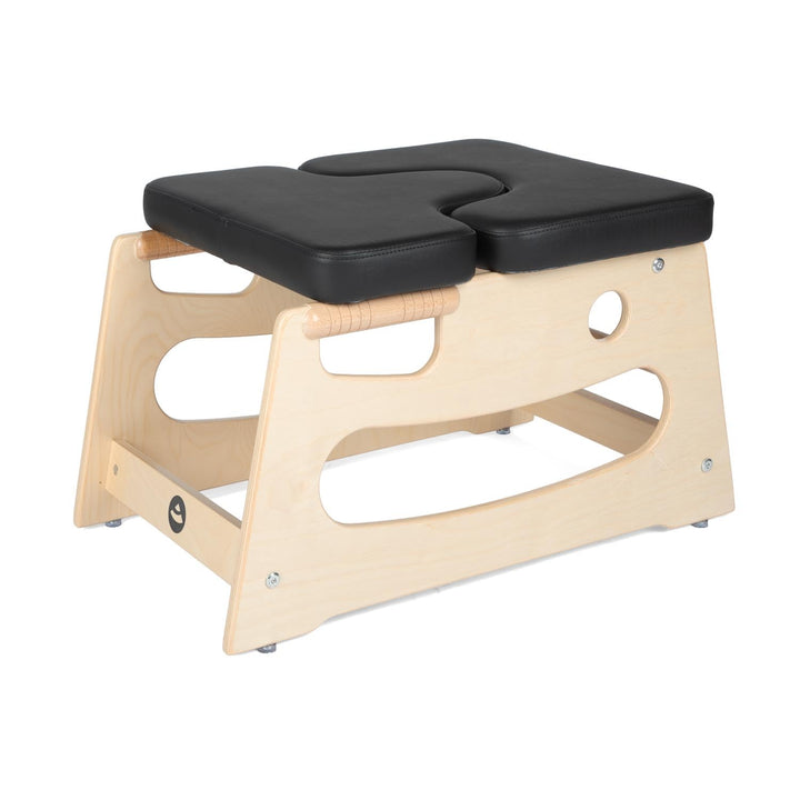 Bodhi Kopfstandhocker| Yoga Hocker aus Holz mit praktischen Griffen | Yogastuhl mit Polster für Umke