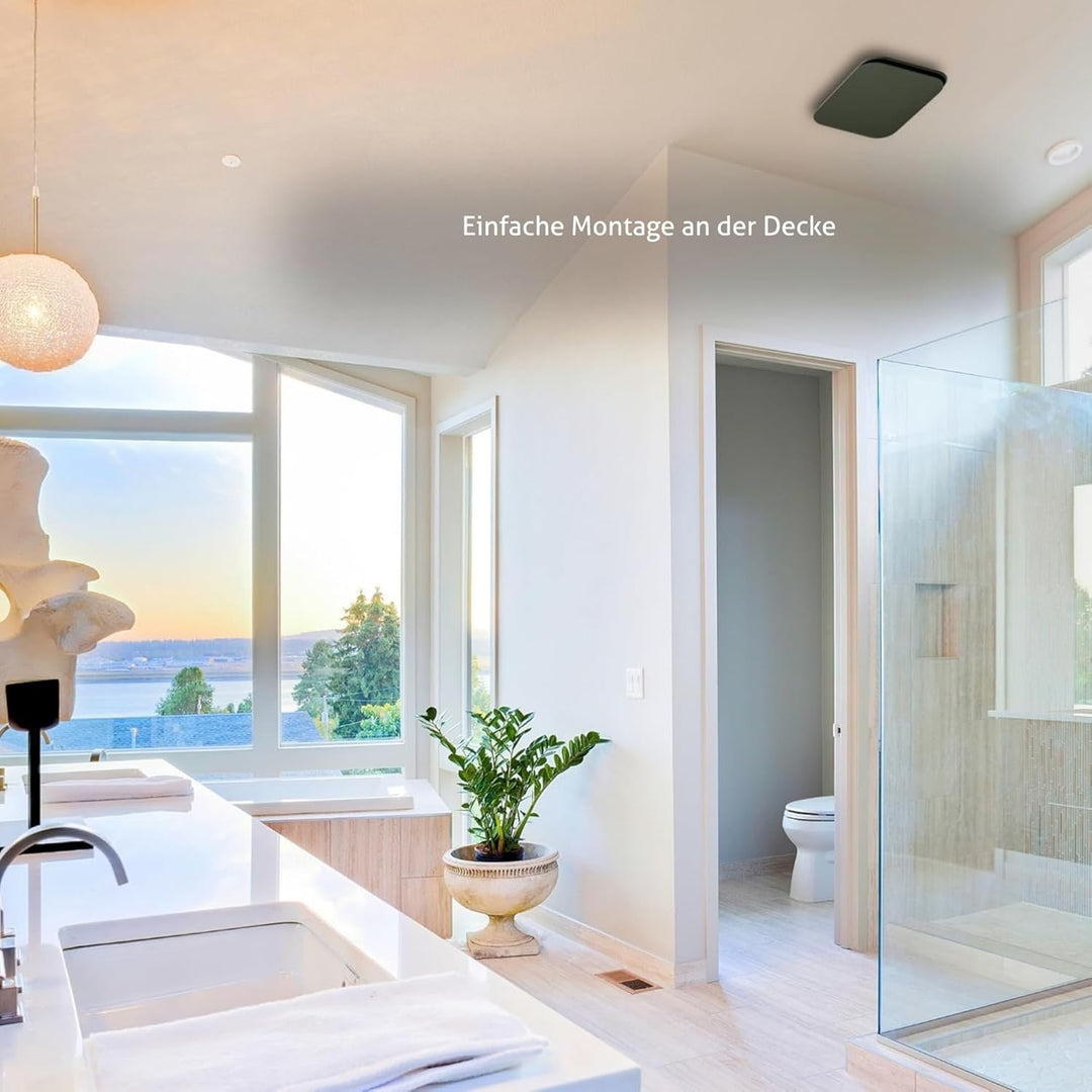 Turbionaire TREND 100 SDSG Abluftventilator, für Badezimmer, Küche, Wand/Decke, Frontplatte dunkles