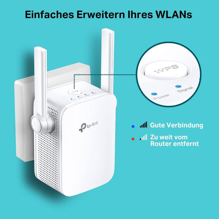 TP-Link RE305 AC1200 WLAN Repeater (Dual WLAN AC+N, 1167 Mbit/s, App Steuerung, 1 Port, 2x flexible