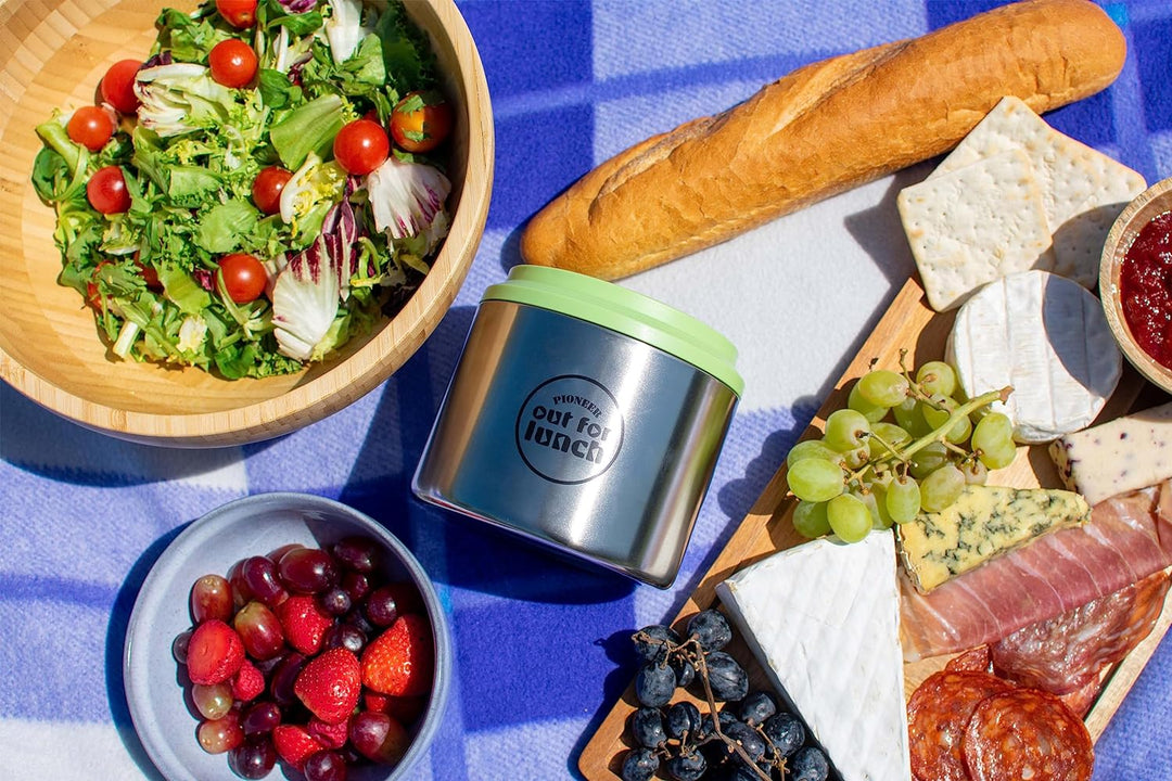 Pioneer Thermo-Speisebehälter 1 L Edelstahl Doppelwandig mit Extra Breiten Öffnung, Isolier Lunch-Bo