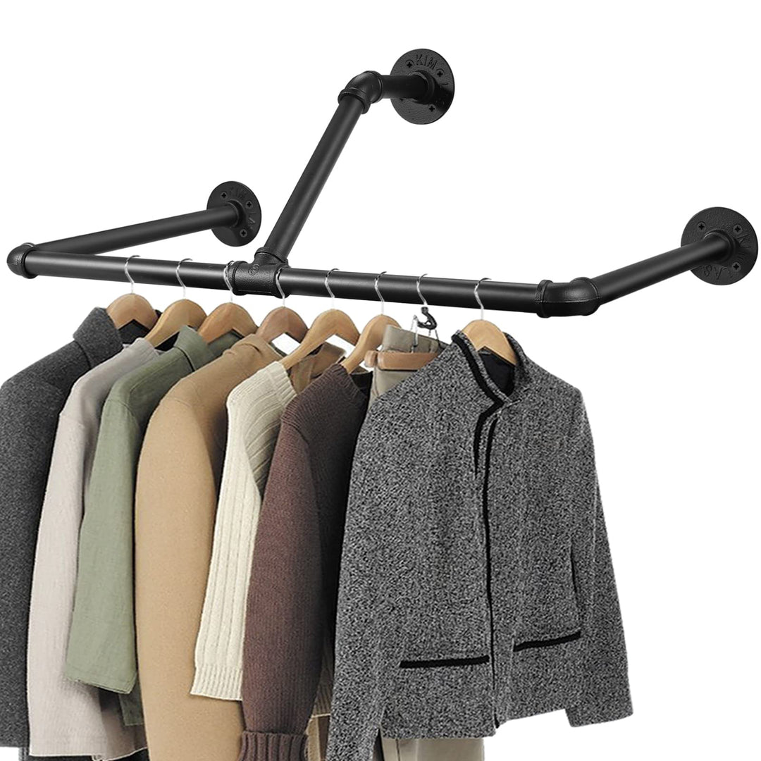 TANiCE Industrierohr Kleiderstangen 83cm Kleiderständer Wand Kleideraufbewahrung zur Wandmontage für