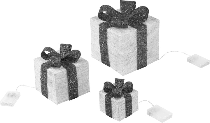 Bambelaa! 3er Led Deko Geschenke Leucht Boxen Timer Weihnachts Dekoration Weihnachtsdeko Beleuchtet
