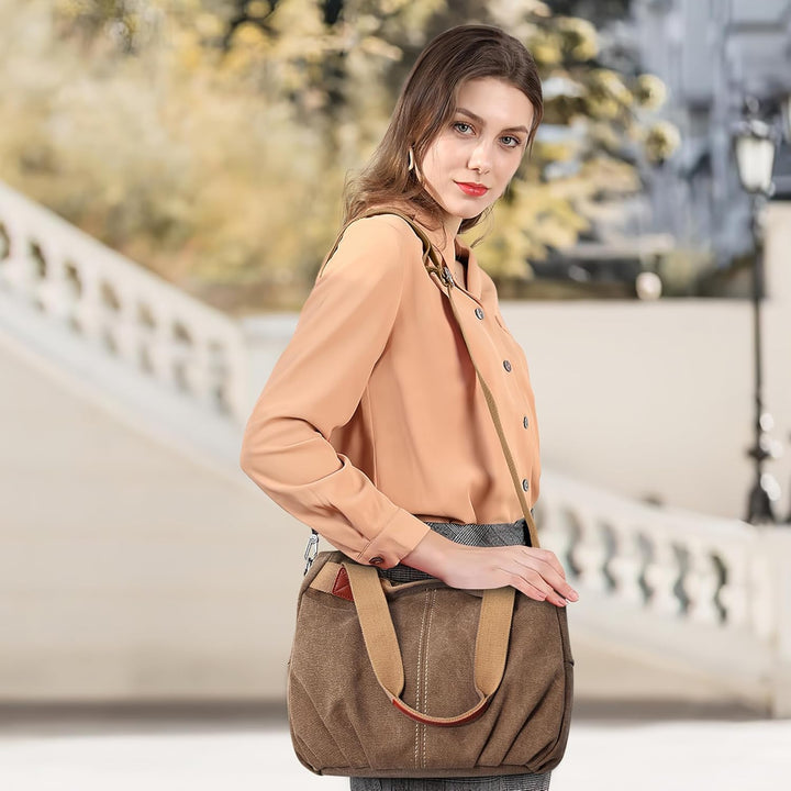 DIRRONA Casual Damen Segeltuch Umhängetasche Gross Kapazität Handtasche Reise Schultertasche Multifu