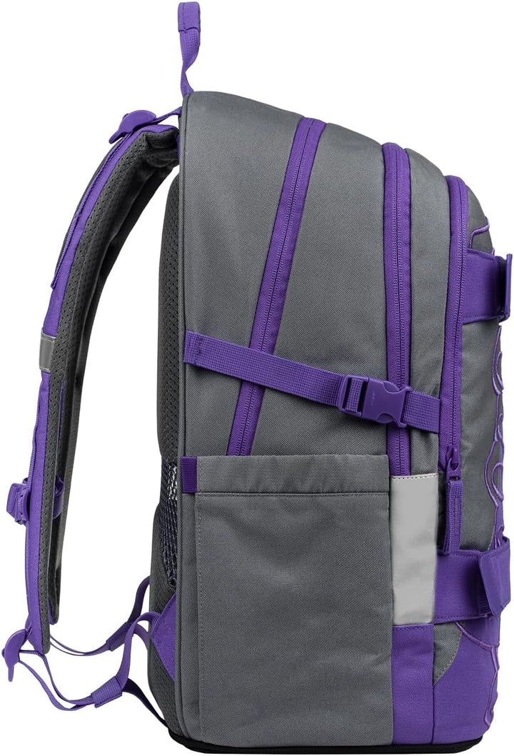 Baagl Schulrucksack Set Mädchen 3 Teilig, Skateboard Rucksack, Schultasche ab 3. Klasse, Grundschule