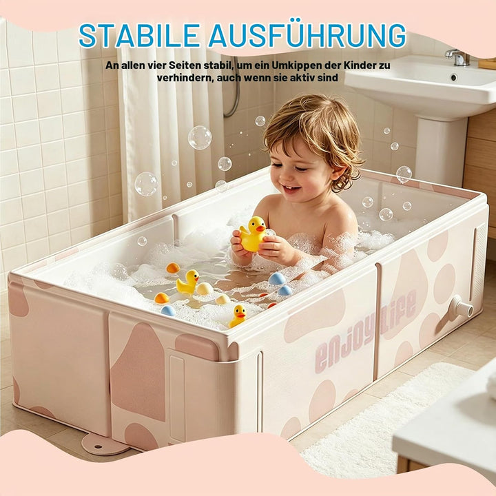 Baby badewanne Faltbare, Tragbare badewanne Baby, Grosse Babywanne für 0-8 Jahre, Integrierte Badewa