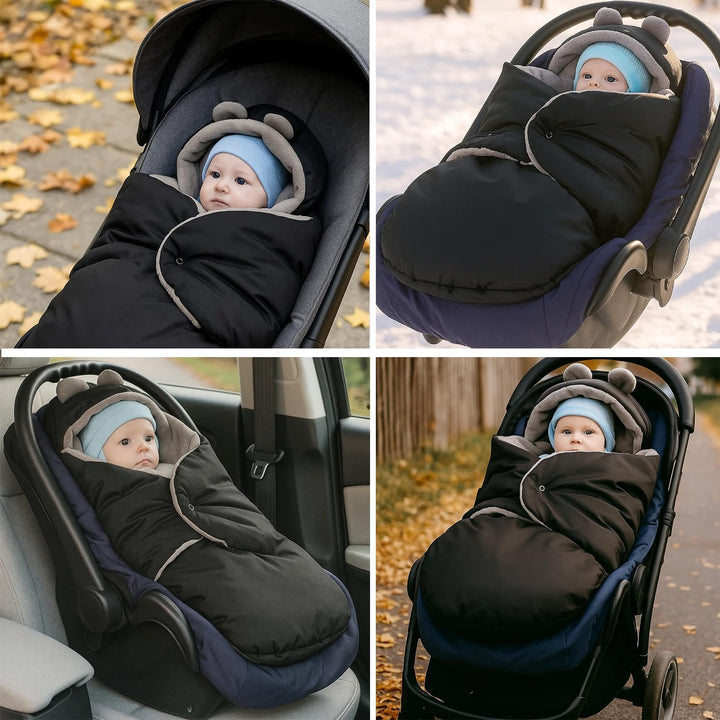 millybo Fusssack Baby Einschlagdecke für Winter geeignet für Kinderwagen Babyschale Babybett Autosit