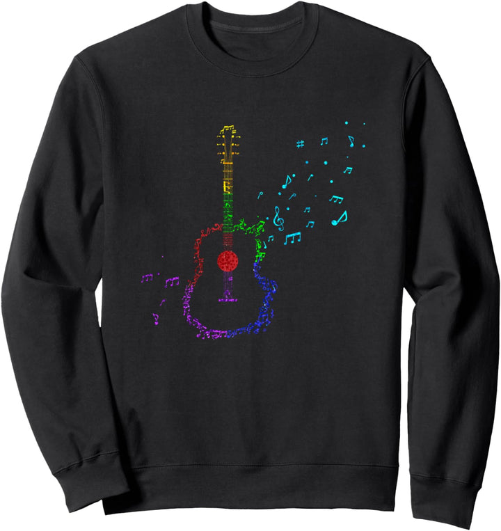 Retro Gitarre Musiknoten Musikinstrument Noten Gitarrist Sweatshirt