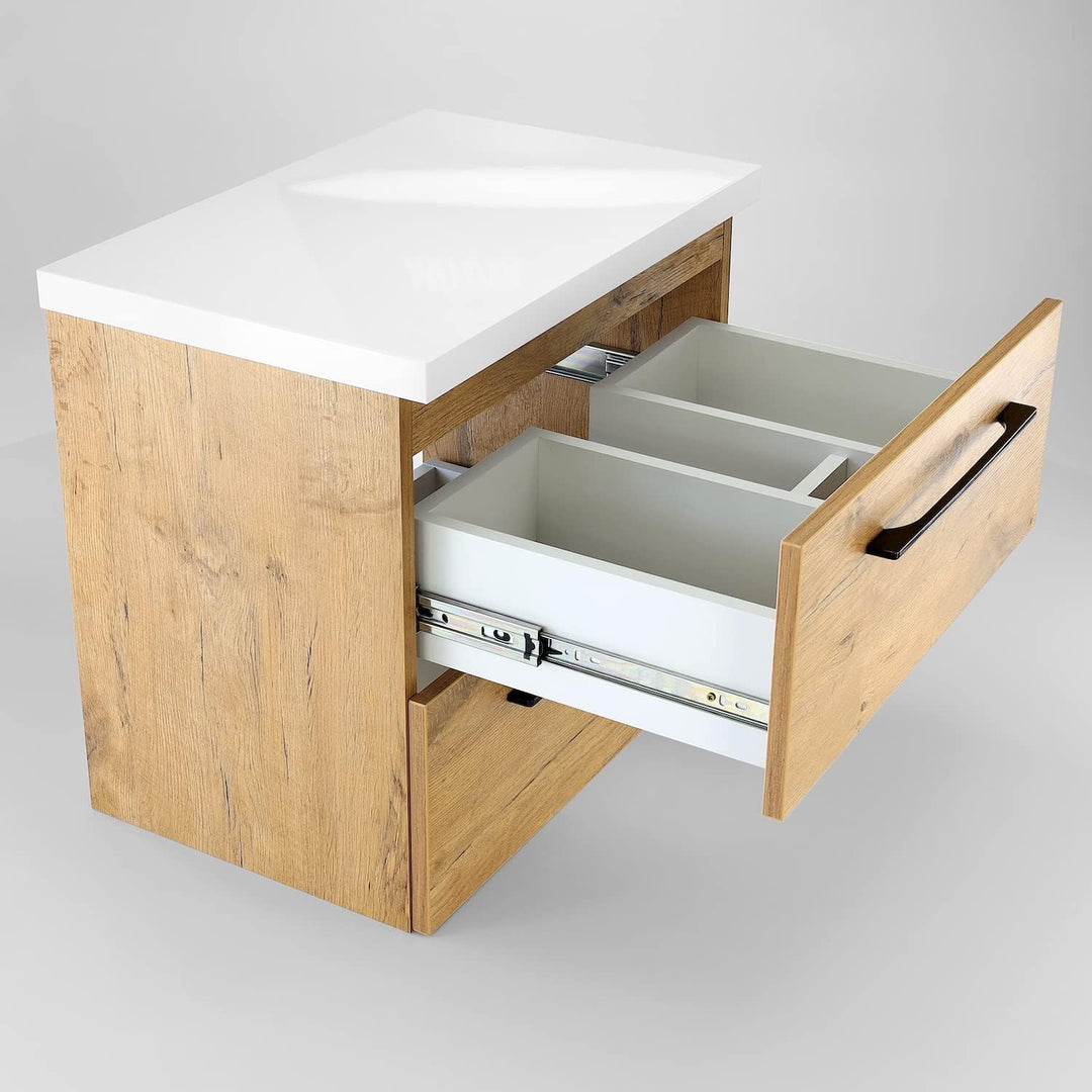 paplinskimoebel GIRONA Waschbeckenunterschrank hängend 60 cm breit, Universal Badschrank mit 2 Schub
