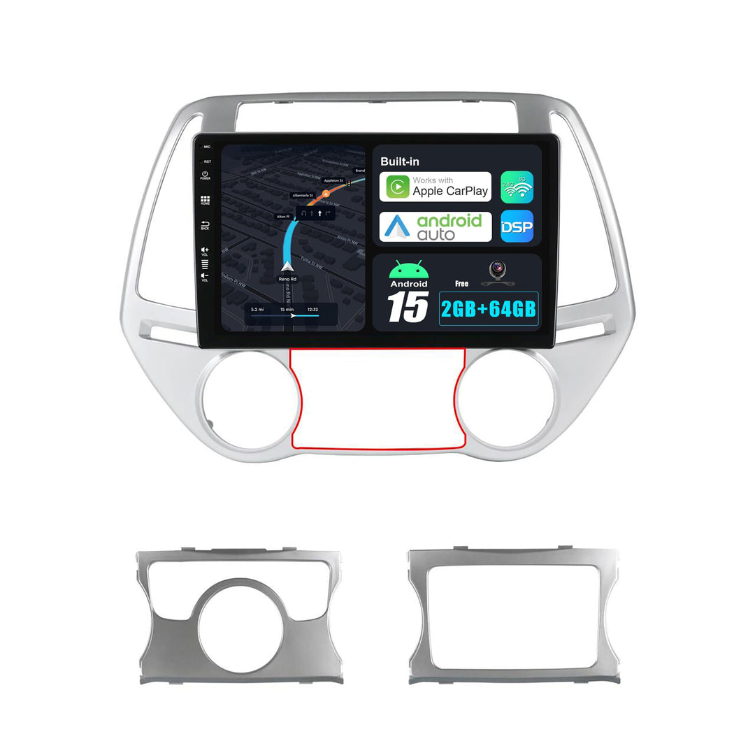 JOYX Android 12 IPS Autoradio Passt für Hyundai I20 (2012-2014) - Eingebautes CarPlay Android Auto -