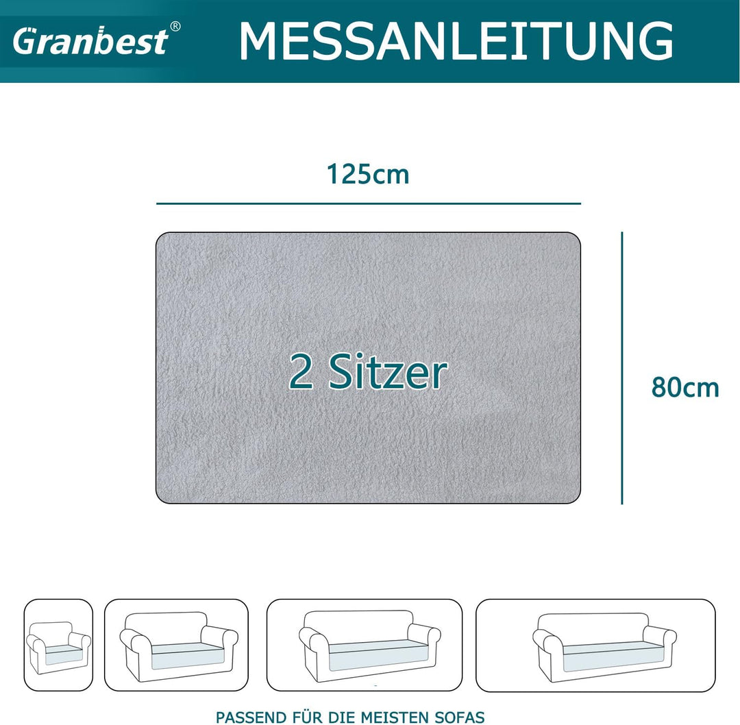 Granbest Luxus Dicken Sofa Kissenbezüge ähnlich Kaninchenfell Stilvolle Plüsch 750GSM Sitzbezüge für