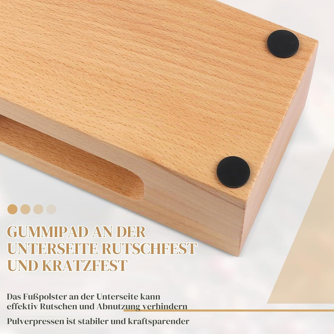 efuturetime Tamper Station 58mm Tamperstation Holz Coffee Abklopfbehälter Wooden, Andrückstation für