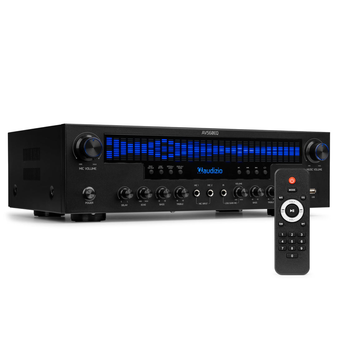 Audizio AV560EQ - 5.1 HiFi Verstärker mit Bluetooth, 390 Watt AV Receiver & Stereoanlage für Heimkin