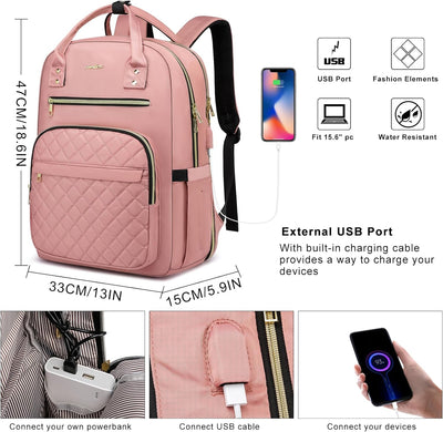 YAMTION Laptop Rucksack Damen,17.3 Zoll Schulrucksack Frauen Schultasche Mädchen Teenager Tagesrucks