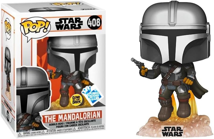 Funko Pop! Star Wars The Mandalorian with Blaster Flying Glow in The Dark Inside Club Exclusive