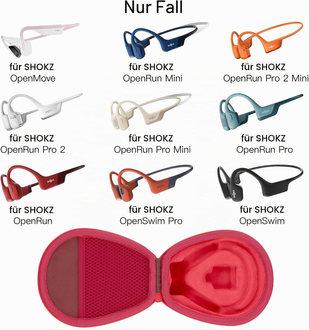 co2CREA für SHOKZ OpenRun Knochenschall Kopfhörer,Schutzhülle Tasche für OpenRun mini/Pro 2 mini/Ope