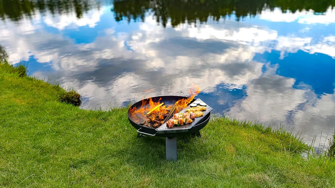 SOUK ONE Feuerplatte Plancha Platte aus Edelstahl 4mm, Grillplatte passend für Feuertonne 100 cm (Li