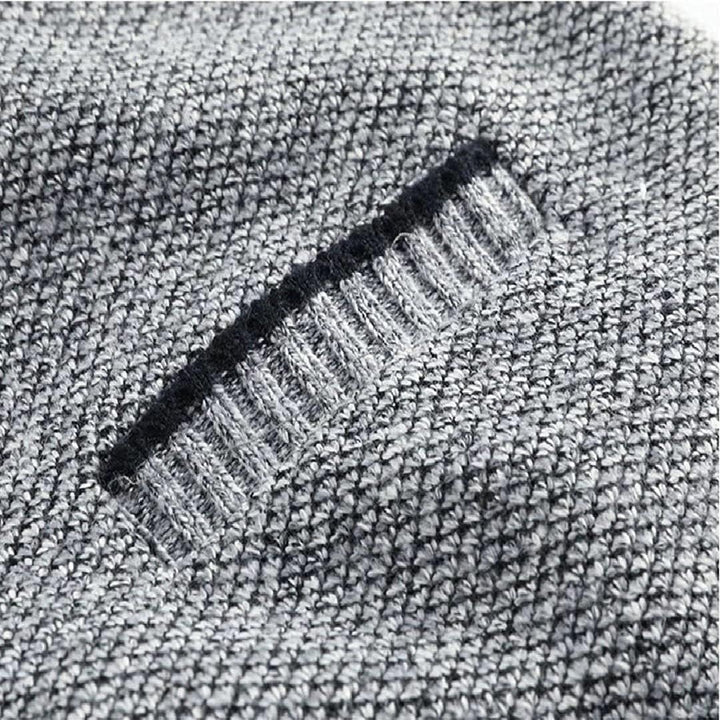Strickjacke Herren Cardigan Pullover - Gestrickt Trachtenjacke Cardigan Herren Schwarz Grau mit Tasc