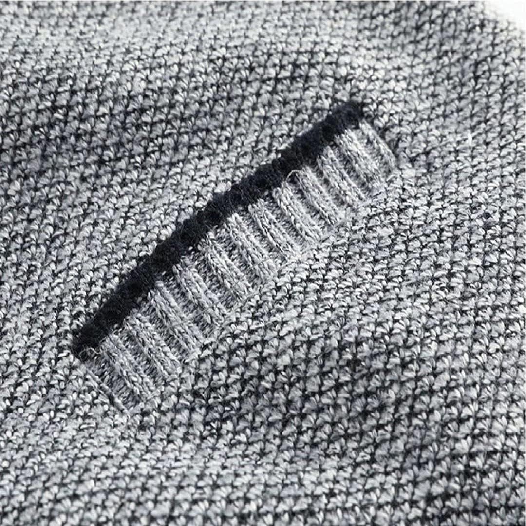 Strickjacke Herren Cardigan Pullover - Gestrickt Trachtenjacke Cardigan Herren Schwarz Grau mit Tasc