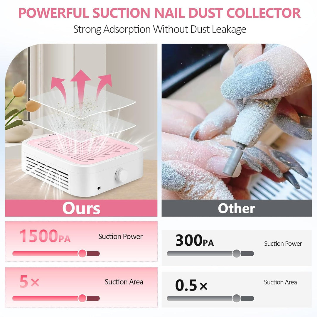 Nagelstaubsauger mit Filter - Professionelle Nail Dust Collector für Anfänger - Einstellbare Staubab