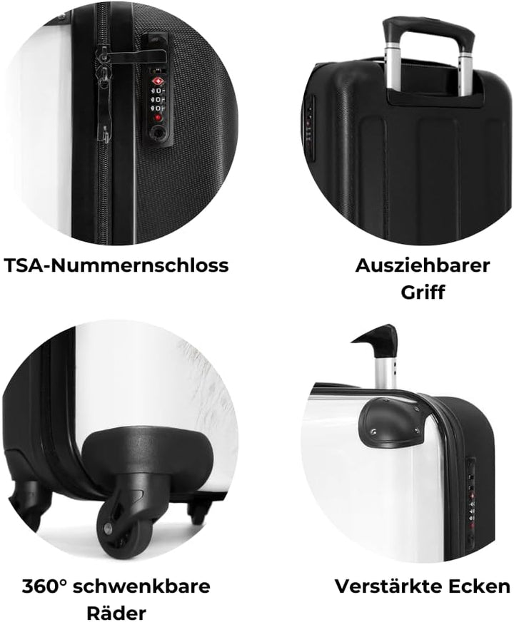 NoBoringSuitcases.com® Kinderkoffer Mädchen - Weisses Pferd - Koffer Kinder Mädchen - Koffer persona