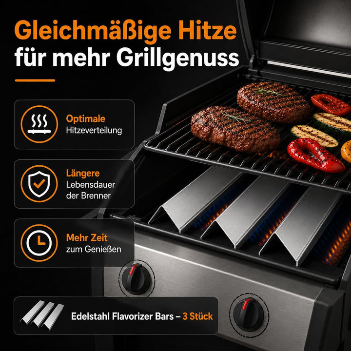 Uniflasy 7635 Aromaschienen für Weber Spirit 200 &amp; Spirit II 200, 38,9 cm Flavorizer Bars Ersatz für