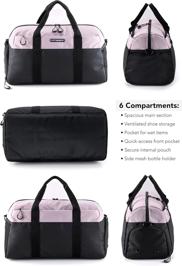 Fitgriff® Sporttasche & Reisetasche V2 für Damen und Herren - mit Schuhfach & Nassfach - Tasche für