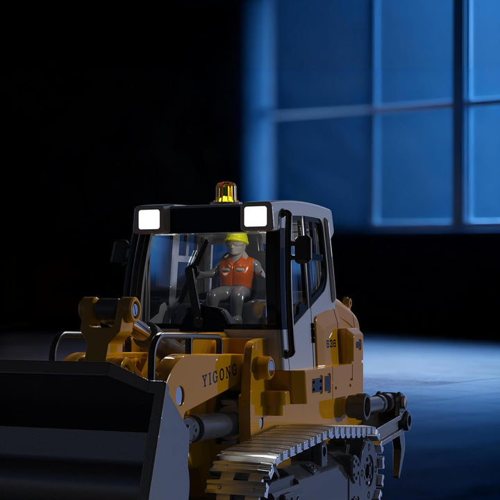 kolegend Profi-Funkfernsteuerung Bulldozer für Erwachsene - Metall-Mikro-Massstab RC-Baumaschine mit