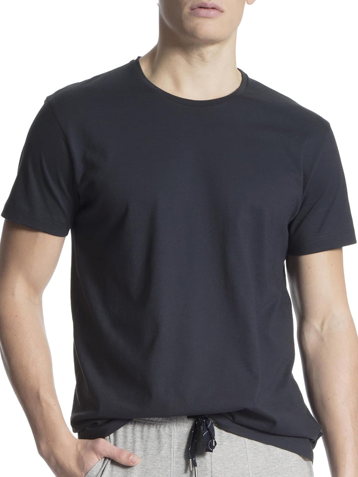 CALIDA Remix Basic Sleep Kurzarm-Shirt, Rundhals Herren 46-48 Dark Sapphire, 46-48 Dark Sapphire