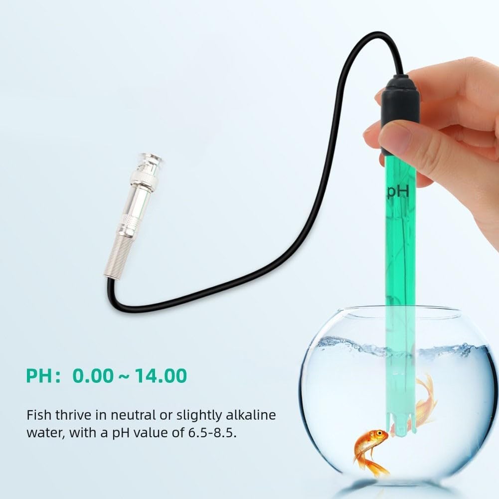 Lecreatekit pH/ORP Ersatzsonde mit BNC-Stecker, 0-14 pH-Bereich, 300 cm Kabel, ABS-Körper, für Labor