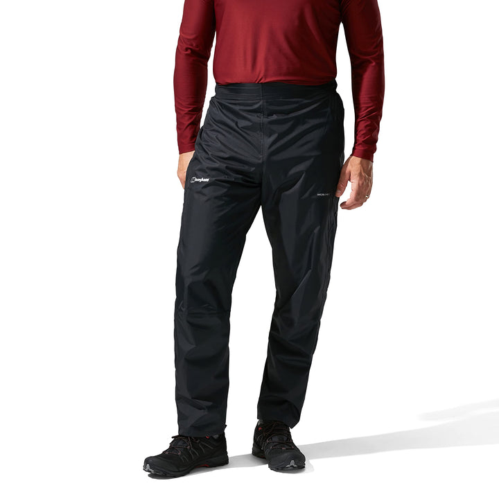 Berghaus Herren Deluge Wasserdicht Atmungsaktive Überhose, Langlebige, Bequeme Regenhose Schwarz XS