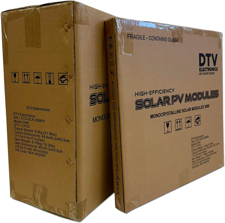 30W Solar Panel for Caravan & Campervan– Monocrystalline 18V Battery Charger for Camping, Sheds, Hom