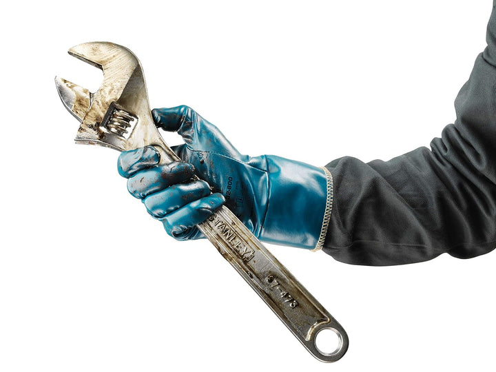 Ansell Hynit 32-800 Öl abweisende Handschuhe, Mechanikschutz, Blau, Grösse 9 (12 Paar pro Beutel) 9