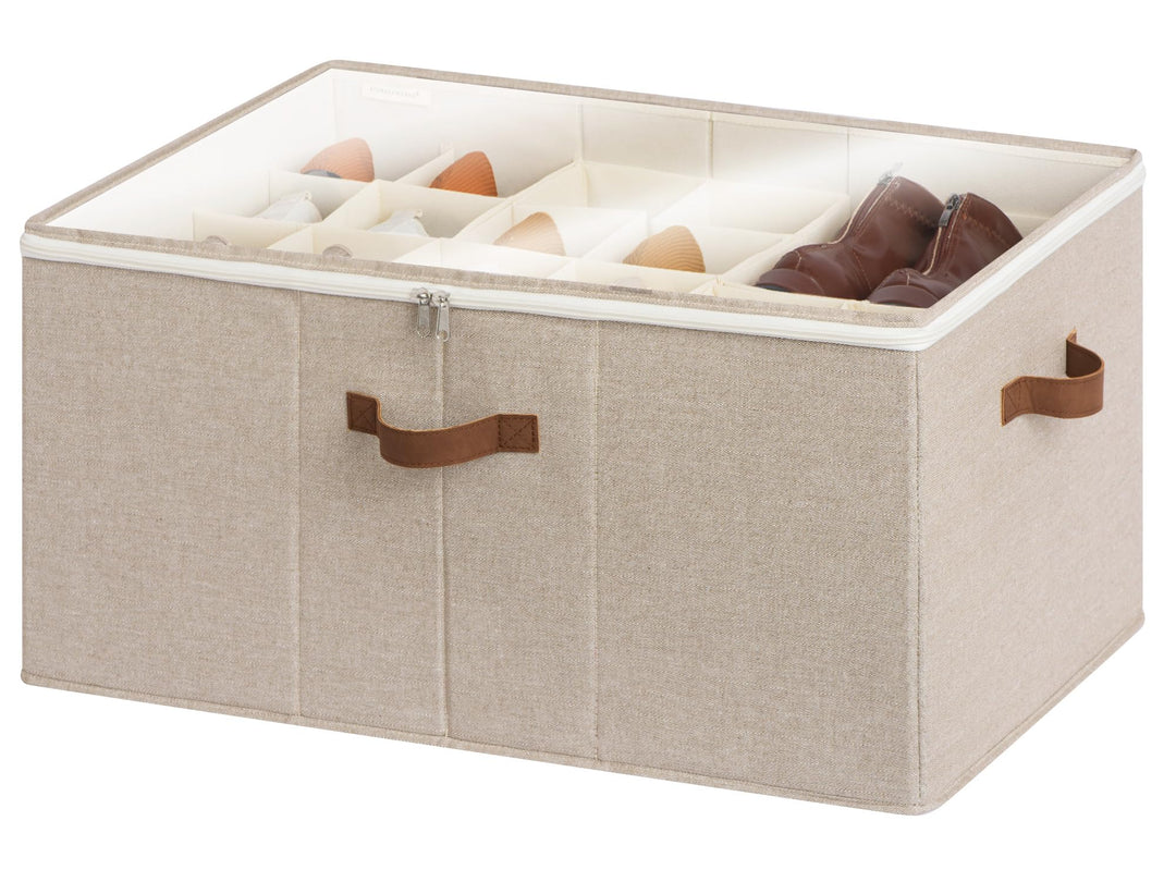 StorageWorks faltbarer Schuh Organizer für Schrank, Extragrosse Schuhaufbewahrungsbox für bis zu 24